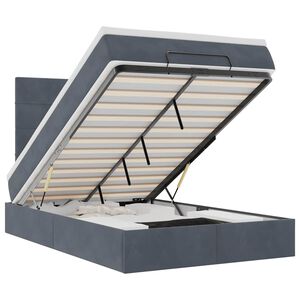 vidaXL osmannisk sengeramme med madrasser 120x200 cm fl&oslash;jl m&oslash;rkegr&aring;