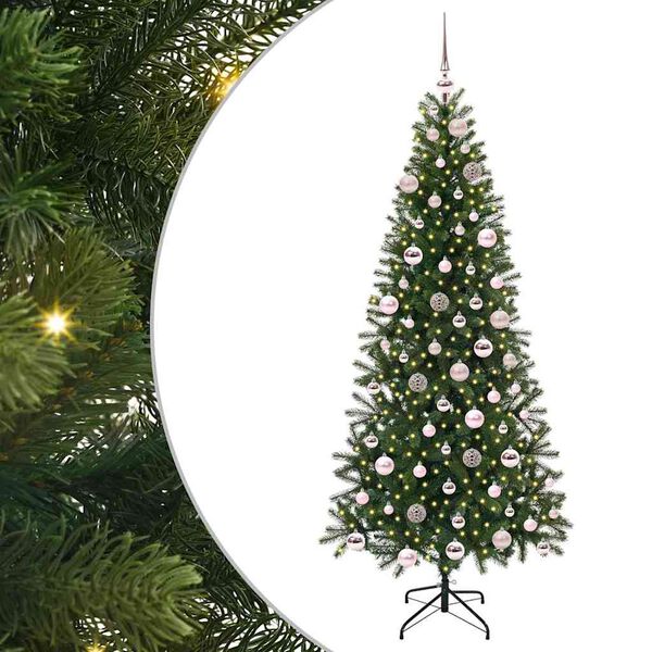 vidaXL Kunstigt juletr&aelig; med 300 LED'er Gr&oslash;n 180 cm PE og PVC