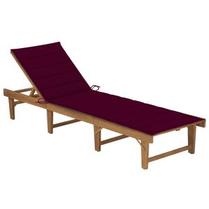 vidaXL liggestol med hynde foldbar massivt akacietr&aelig;