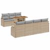 vidaXL Havesofa Sæt med opbevaring 8 pcs Beige Poly rattan