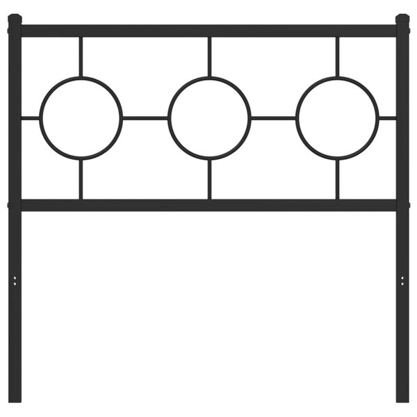 vidaXL sengegavl 90 cm metal sort