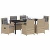 vidaXL Have Spisebordss&aelig;t 7 pcs Beige og lys gr&aring; polyrattan