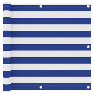 vidaXL altanafsk&aelig;rmning 90x500 cm oxfordstof hvid og bl&aring;