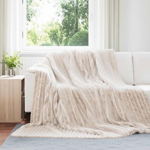 vidaXL Kastet&aelig;pper 6 pcs Beige 270 x 240 cm Fleece