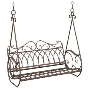 vidaXL Gyng B&aelig;nk St&aring;l 112 x 60 x 126,5 cm Antik Brun