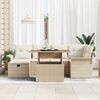 vidaXL Havesofa Sæt 7 pcs Beige polyrattan