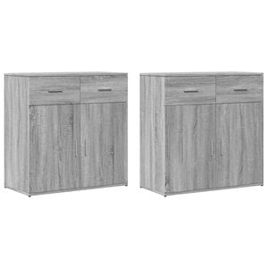 vidaXL sk&aelig;nke 2 stk. 79x38x80 cm konstrueret tr&aelig; gr&aring; sonoma-eg