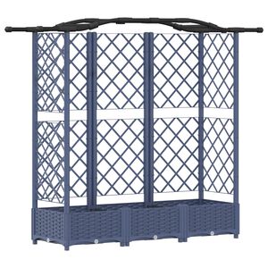 vidaXL H&aelig;vet Bed med Trellis og Tag Gr&aring; 163 x 40 x 126 cm PP