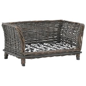 vidaXL hundekurv med hynde 50x33x30 cm naturlig pil gr&aring;
