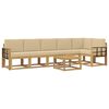 vidaXL Udend&oslash;rs sofagruppe med pude 7 pcs Hvid og Beige Polyester