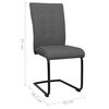 vidaXL spisebordsstole med cantilever 2 stk. stof m&oslash;rkegr&aring;