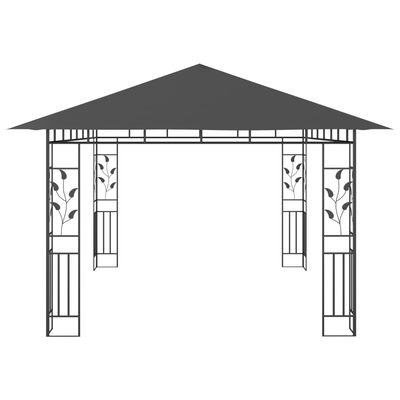 vidaXL pavillon med myggenet 4x3x2,73 m 180 g/m² antracitgrå