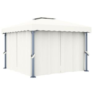 vidaXL pavillon med gardin 3x3 m aluminium cremefarvet