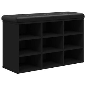 vidaXL skob&aelig;nk 82x32x50 cm konstrueret tr&aelig; sort