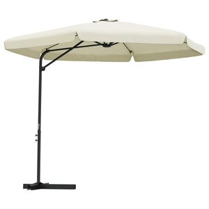 vidaXL parasol med st&aring;lstang 300 cm sandhvid