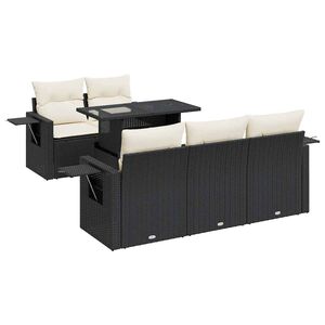 vidaXL sofas&aelig;t til haven 6 dele med hynder polyrattan sort