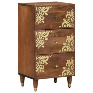 vidaXL Sideboard med skuffe Brun 40 x 33 x 75 cm Massivt mangotr&aelig;