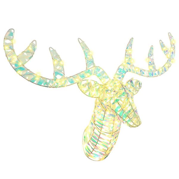 vidaXL Rensdyr Tr&aelig;kker Sl&aelig;de Varm hvid 68 x 36.5 x 62.5 cm PET