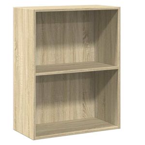 vidaXL bogreol med 2 hylder 60x30x76,5 cm konstrueret tr&aelig; sonoma-eg