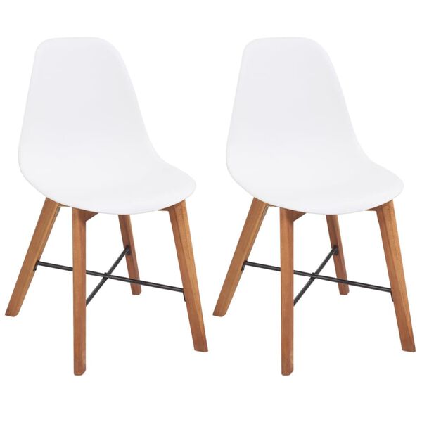 vidaXL spisebordsstole 2 stk. plastik hvid