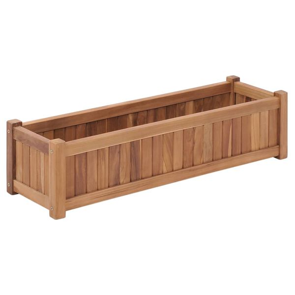 vidaXL hævet plantekasse 100x30x25 cm massivt teaktræ