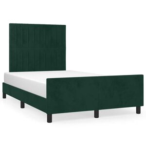 vidaXL sengeramme uden madras 120x190 cm fl&oslash;jl m&oslash;rkegr&oslash;n