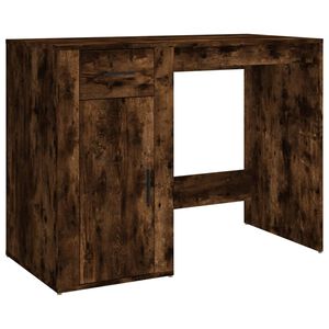 vidaXL skrivebord 100x49x75 cm konstrueret tr&aelig; r&oslash;get egetr&aelig;sfarve