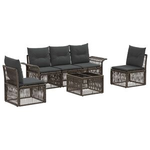 vidaXL Havesofa S&aelig;t 6 stk. Gr&aring; polyrattan