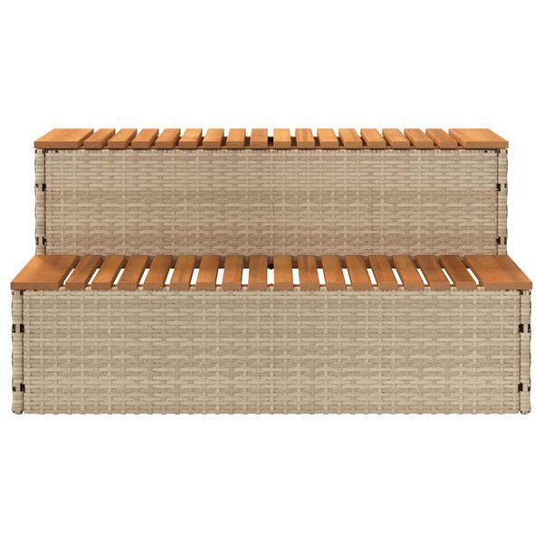 vidaXL spakant 100x50x50,5 cm polyrattan og massivt akacietr&aelig; beige