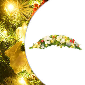 vidaXL julebue med LED-lys gr&oslash;n 90 cm PVC