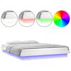 vidaXL sengeramme med LED 180x200 cm super kingsize massivt tr&aelig; hvid