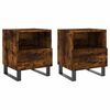 vidaXL sengeborde 2 stk. 40x35x47,5 cm konstrueret tr&aelig; r&oslash;get egetr&aelig;