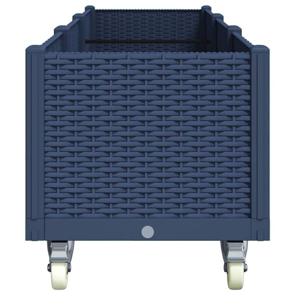 vidaXL plantekasse med hjul 240x50x54 cm PP bl&aring;gr&aring;