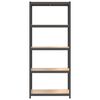 vidaXL hylder 3 stk. 5 hylder stål konstrueret træ antracit