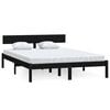 vidaXL sengestel 160x200 cm massivt fyrretr&aelig; sort