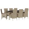 vidaXL spisebordss&aelig;t til haven 9 dele med hynder polyrattan beige