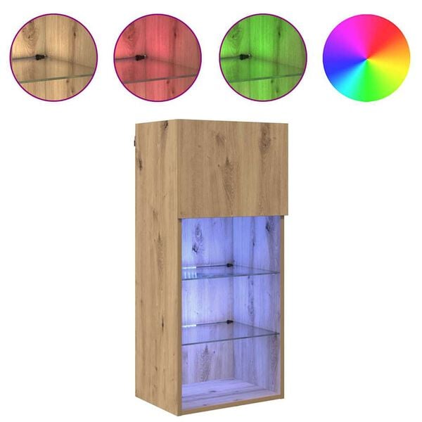 vidaXL V&aelig;gh&aelig;ngte TV skabe 2 pcs Artisan Egetr&aelig; 40,5 x 30 x 90 cm