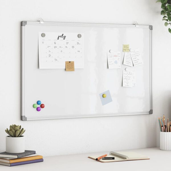 vidaXL magnetisk whiteboard 100x60x1,7 cm aluminium