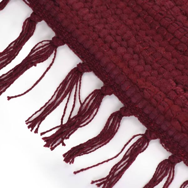 vidaXL h&aring;ndv&aelig;vet Chindi-t&aelig;ppe 80x160 cm bordeaux