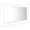 vidaXL badev&aelig;relsesspejl med LED-lys 90x8,5x37 cm akryl hvid h&oslash;jglans