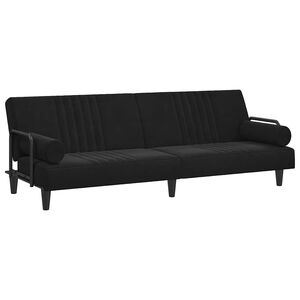 vidaXL sovesofa med arml&aelig;n velour sort