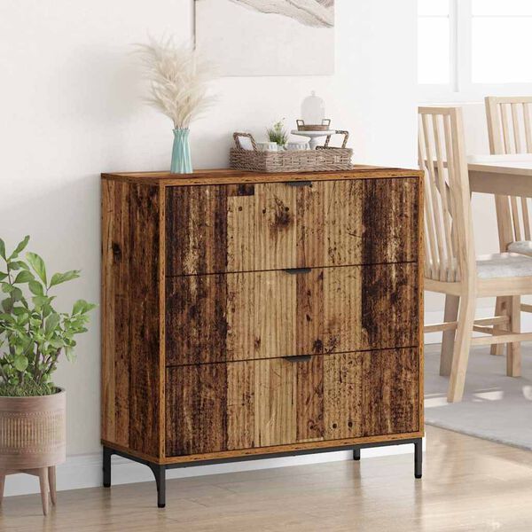 vidaXL Sideboard Gammelt tr&aelig; 79,5 x 33 x 82 cm Konstrueret tr&aelig;