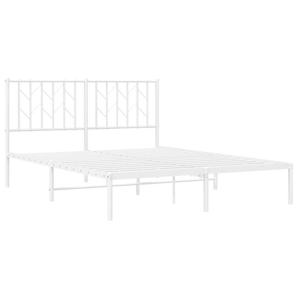vidaXL sengeramme med sengegavl 140x190 cm metal hvid