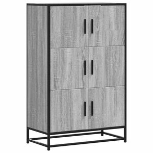 vidaXL skab 68x35x106,5 cm konstrueret tr&aelig; og metal gr&aring; sonoma-eg
