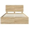 vidaXL Sengestel med hovedg&aelig;rde Sonoma eg 150 x 200 cm Massiv fyrretr&aelig;
