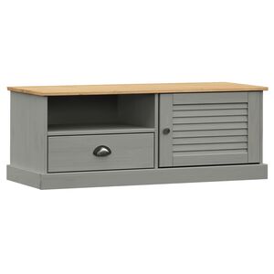 vidaXL tv-bord VIGO 106x40x40 cm massivt fyrretr&aelig; gr&aring;