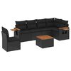 vidaXL sofas&aelig;t til haven 7 dele med hynder polyrattan sort