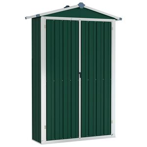 vidaXL haveskur 116x45x175 cm galvaniseret st&aring;l gr&oslash;n