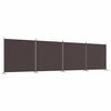 vidaXL 4-panels rumdeler 698x180 cm stof brun