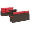 vidaXL Havesofa S&aelig;t 7 stk. Brun Poly rattan